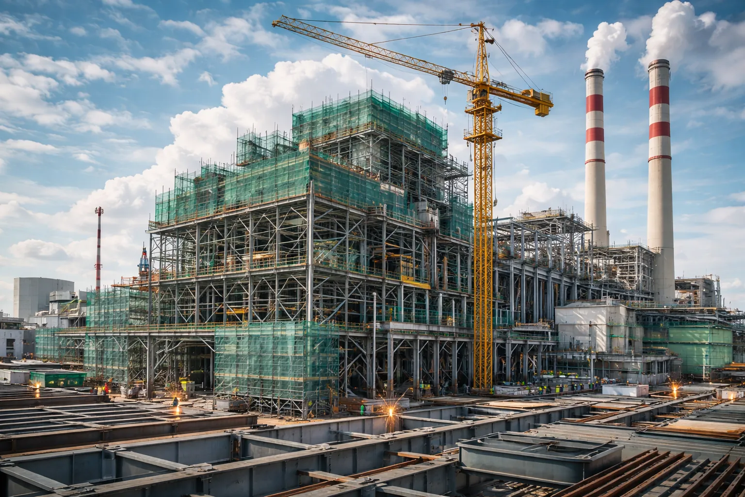 Power plant structural steel fabrication and erection by GM Engineering, Surat